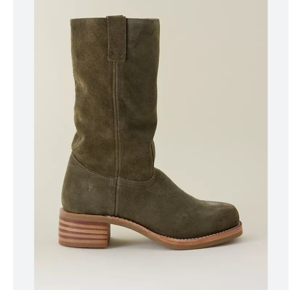 Frye Campus 12R Boots In Olive 8 NWT - Picture 4 of 15